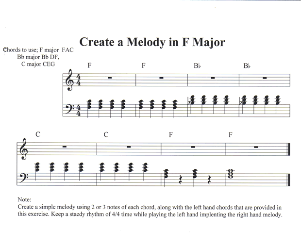 Section 8: Creating a melody in F Bb C